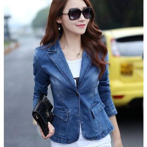 LIEBE MODE Women's Denim Blazers