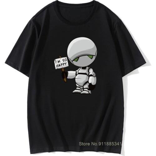 Mens T Shirt Marvin The Paranoid Android Hitchhikers Guide To The Galaxy Cool Artsy Awesome Artwork Printed Tee