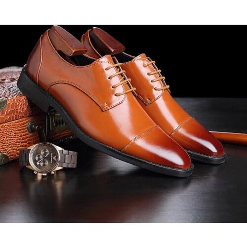 2021 New Men Formal Shoes Leather Business Casual Shoes High Quality Men Dress Office Suit Footwear Male Big Size Oxfords