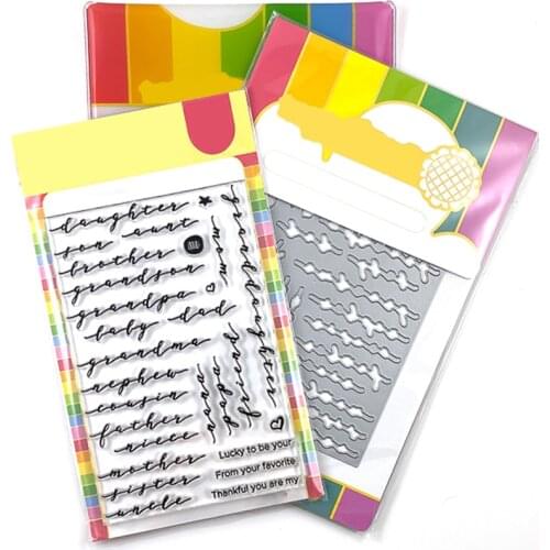 2021 New English Words Granddaughter Clear Stamps and Metal Cutting Dies For DIY Craft Making Paper Greeting Card Scrapbooking