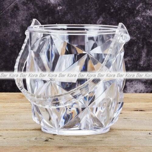Novelty transparent plastic Acrylic ice bucket big outdoor crystal beer ice bucket with handle