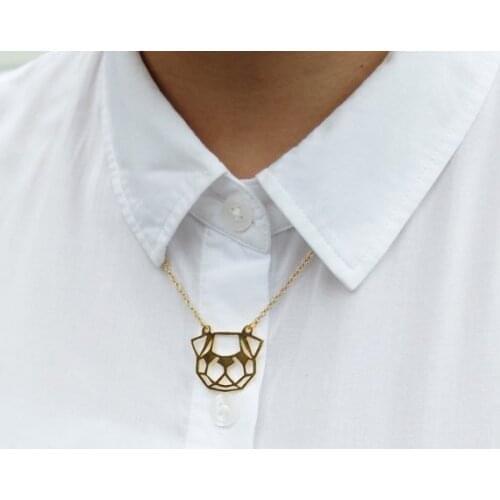 New Trendy Gold And Silver Personalized Pug Origami Necklace Animal Pendant Hunger Games Necklace Women Best Friend