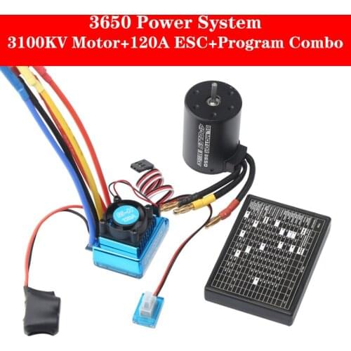 New Motor 3650 3100KV Brushless Motor &120A ESC + Programming Card Combo Power System for 1:8 1:10 RC Car RC Boat Part