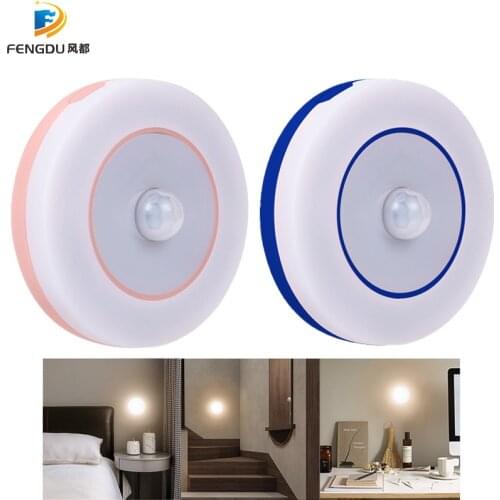 New Mini Night Light Smart Motion Sensor LED Night Lamp Light Battery Operated WC Bedside Lamp For Room Hallway Pathway Toilet