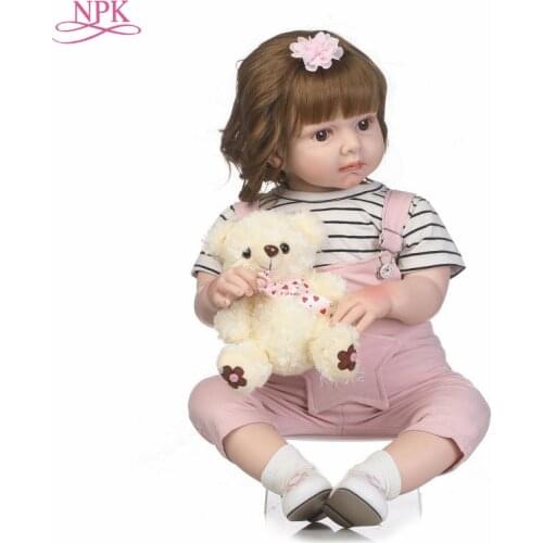 NPK New arrival Handmade Silicone vinyl adorable Lifelike toddler Baby Bonecas girl kid bebe doll reborn menina de silicone