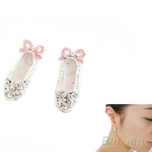 Charming Fashion Lovely Cute Ballet Shoes Bowknot Stud Earrings Earring