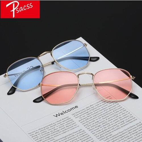 Psacss Metal Ocean Len Sunglasses Women/Men Classic Luxury Brand Designer Sun Glasses Female High Quality Oculos De Sol Gafa