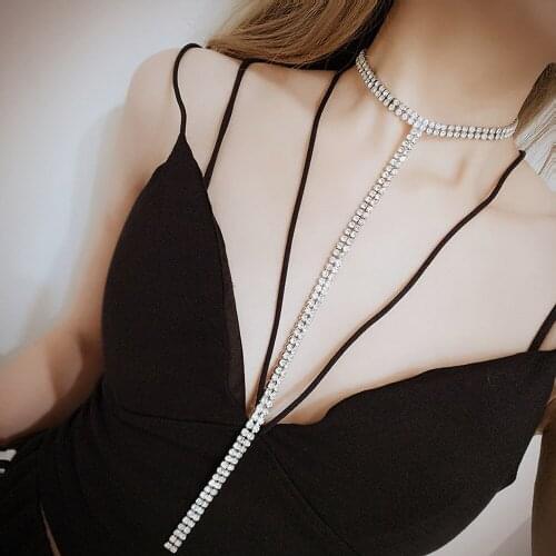 1pc Shinny Rhinestone Choker Crystal Gem Luxury Chokers Collar Chocker Chunky Y necklace Women jewelry Accessories Gif