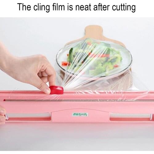 Food Wrap Dispenser Cutter Kitchen Tool Foil Cling Film Wrap Dispenser Plastic Sharp Cutter Storage Holder Kitchen Tool