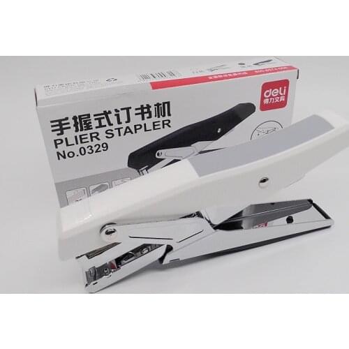 Deli High Quality School Office Binding Supplies 24/6 26/6 Comfortable Metal Plier Stapler Hand Stapler With Staples No.0329