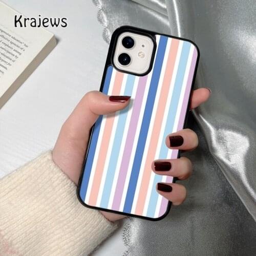 Krajews Stripes coque Phone Case for iPhone 12 mini 5 5s 6 6S 7 8 PLUS X XS XR 11 PRO MAX SE 2020 Back Cover Funda Shell