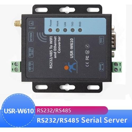 USR-W610 SSL HTTPS Serial RS232 RS485 to RJ45 Ethernet WiFi Converter Wireless Server Converter Built in Web Server