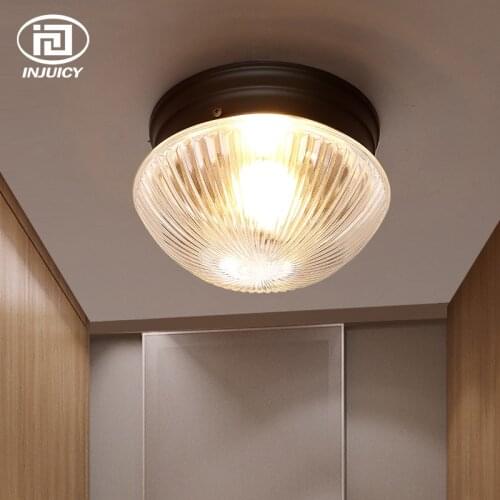 American Country Transparent Glass Ceiling Lights Street Aisle Corridor Balcony Kitchen Originality LED Ceiling Lamp