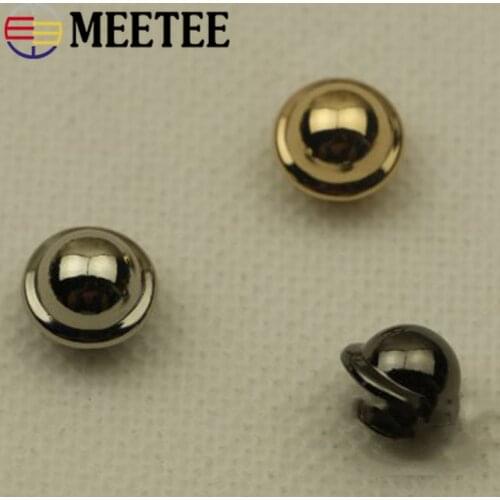 Meetee 10/20pcs 13mm Bag Decoration Buckle Round Foot Nail Bottom Screw Rivet Bucket Mushroom Nail Clasp DIY Leather Accessories