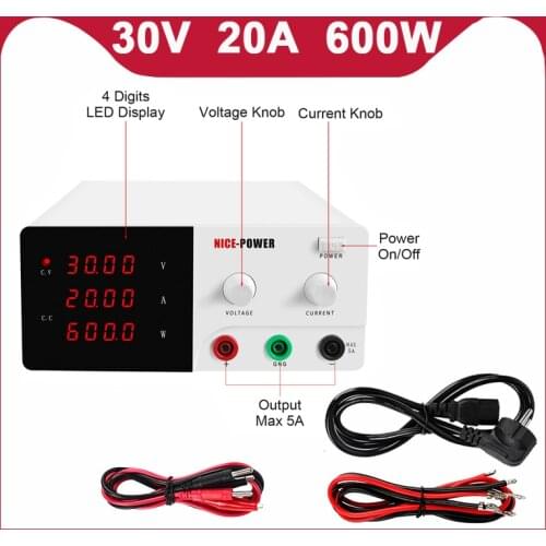 30V 20A Lab power supply Voltage Regulators Lab Repair Tool Adjustable regulated power supply Accurate 4-digit display 60V 10A