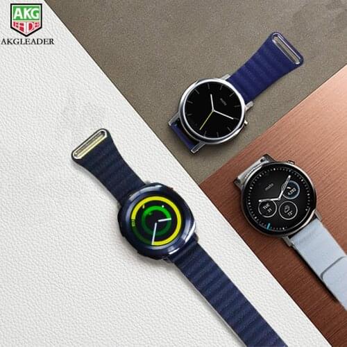 Leather Loop Magnetic 20 or 22mm Watch Band Straps For Huawei Watch 2 Sport Samsung Gear S3 Gear Spor S2 Classic Watchbands