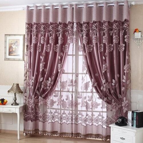Stylish Flower Tulle Door Window Curtain Drape Panel Sheer Scarf Valances 4 Colors Y28