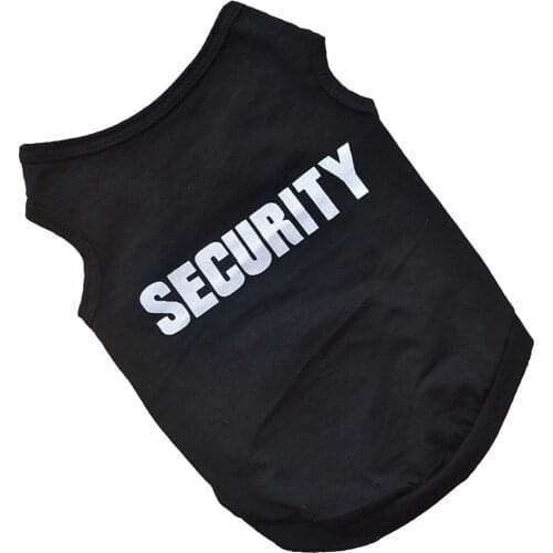 Cool style Pet Winter Clothes Puppy Dog Cat Vest T Shirt Coat Dress Sweater Apparel "SECURITY", Black S