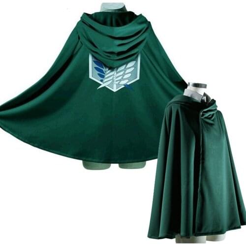 Apanese Hoodie Anime Attack On Titan Cloak Shingek No Kyojin Scouting Legion Costume Anime Cosplay Costume Green/Black Cape