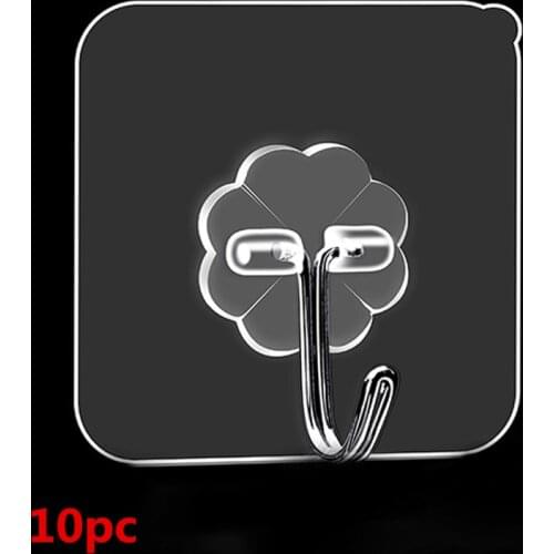 1/10pcs Waterproof Strong Self Adhesive Wall Hooks Door shower hooks bathoom hooks hanger wall decor rack for Kitchen sticker