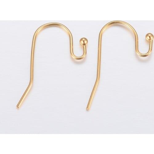 100pcs Stainless Steel French Hook Ball Dot Earwires 21x12x2mm Dangle Earring Findings Earring Making Accessories