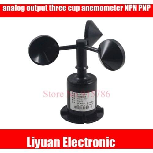 0-5V waterproof wind speed sensor / analog output three cup anemometer 0~30m/s / ABS wind speed pulse sensor NPN PNP