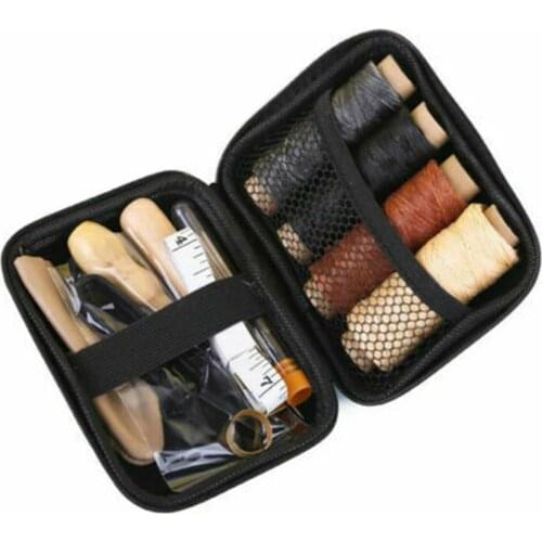 1/61psc Professional Leather Craft Tools Kit Hand Sewing Stitching Punch Saddle Set Accessories DIY Tool Set With Large-Eye