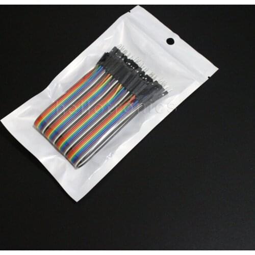 100 Pcs/Lot Hellotronics Premium 40Pins 200mm Male/Female With White Ziplock Packing Breadboard Jumper Wires