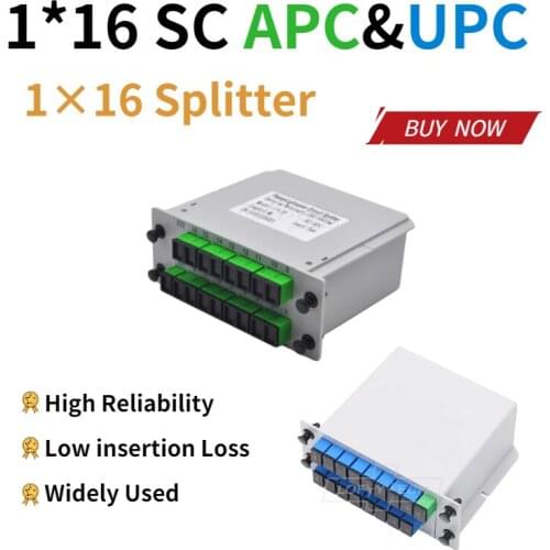 1x16 Splitter LGX Box Cassette Card Inserting SC/APC PLC splitter Module 1:16 16 Ports Fiber Optical PLC Splitter Free Shipping