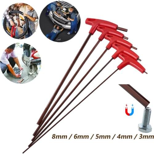 3/4/5/6/8mm Flat Head Hex Key Allen Wrench Hand Tool Universal T-Handle Hex Key Wrench Quick Snap Adapter FlatEnd Wrench Spanner