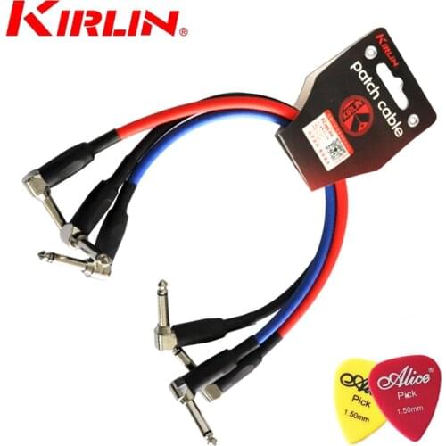 3PCS/LOT Kirlin Premium Plus Cable 0.3m Effect Guitar Cable / Pedal line/ General Effect Pedal Cable Stomp Box with two picks