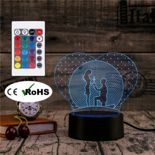 3D Led Novety Lighting Creative Gift Night Light Table Lamp Important Moment Light Home Corridor Hotel Party Atmosphere Lights
