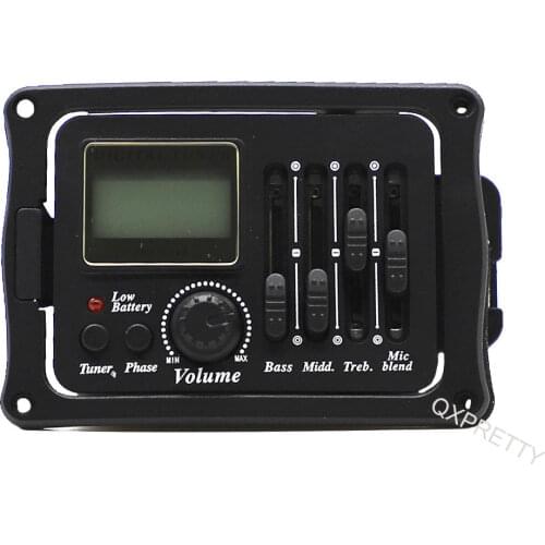 4 Bands EQ Equalizer Preamp Piezo Guitar Pickup Tuner Mic Blend Volume Bass Middle Treble Control
