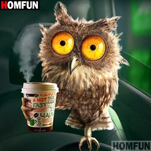 Homfun Full Square/Round Drill 5D DIY Diamond Painting "Cartoon owl" 3D Embroidery Cross Stitch Home Decor Gift A11452