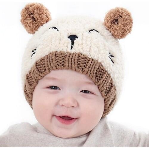 ZMAFOX winter hat children kids thicken beanie caps baby boys girls lovely knitting hats kids fluffy plush beanies ears warmer