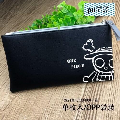 Anime One Piece Long Zip Wallet Monkey D Luffy Synthetic Leather Coin Purse Stationery Storage Bag