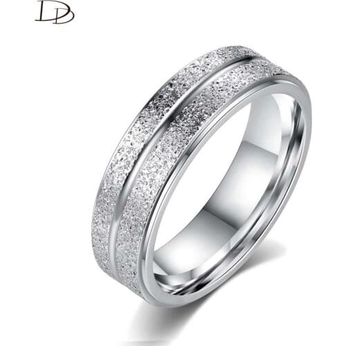 DODO Fashion Ti Stainless Steel Double Row AAA Zircon Ring For Women Men Jewelry Cool Punk Party Bague Silver Color Bijoux R140