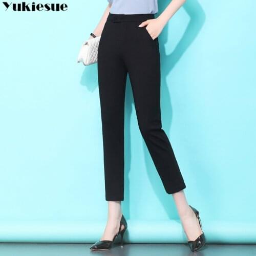 Formal office work summer 2020 womens pants female high waist skinny pencil pants capris for women trousers woman Plus size