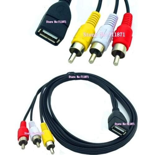 Usb RCA Audio Video line Cable USB2.0 Female 3 RCA Male Video Audio Cable Line Set-top box DVD USB RCA Audio video tieline wire