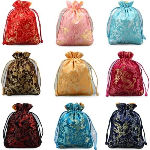 Dragon Beam port Lace Brochure Jewelry Bags Brocade Buddha beads package Jewelry bags gift Scholars object Packing bags