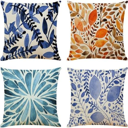 Tropical Plant Leaf Cushion Cover Decorative Pillows Fashion Seat Cushions Home Decor Soft Flax Throw Pillow Sofa Pillowcase