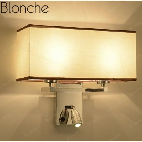 Nordic Metal Wall Lamp Switch Cloth Art Wall Sconce E27 Lighting for Modern Bedside Living Room Aisle Home Decor Silver Fixtures