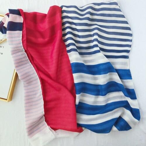 2019 Fashion Cotton Stripe Print Scarves Shawls Long Stripe Wrap Scarf Hijab Muffler Free Shipping