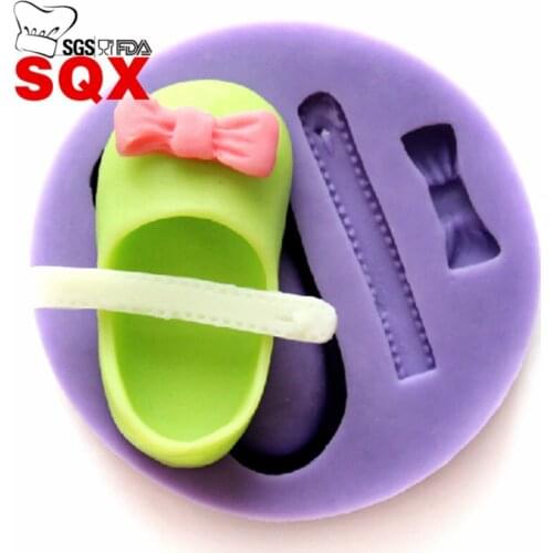 Zip / Shoes / bow Fondant Cake Silicone Mold Cupcake Mould Chocolate Christmas Snow Cake Decorating Tools Confeitaria SQ15145