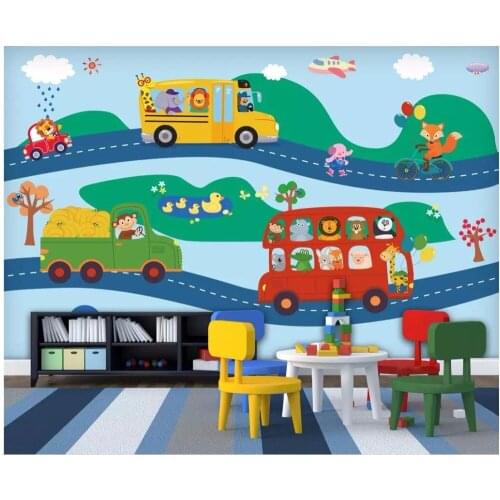 Custom mural 3d photo wallpaper Small animal happy road background living room Home decor 3d wall murals wallpaper for walls 3 d