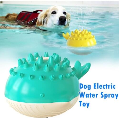 2021NEW Dog Interactive Electric Water Spray Toy Pet Dog Molar Cleaning Teeth Crocodile Elasticity Swimming Floating Bath Toy