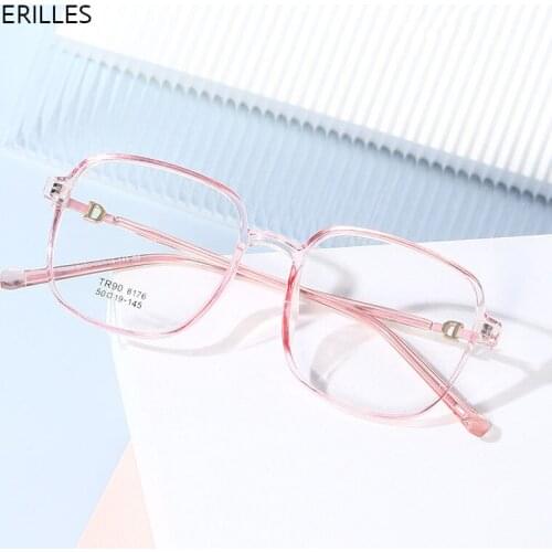 New Style Square Frame Myopia Glasses Women Simple Generous Myopic Eyeglasses Men Preppy Style Students Shortsighted Eyewear
