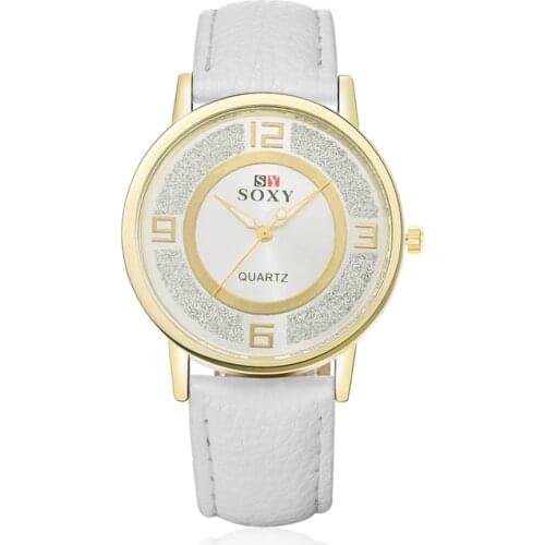 2020 New Luxury Brand SOXY Mens Watches Fashion Leather Straps Quartz Watch Popular Designer Men Watch