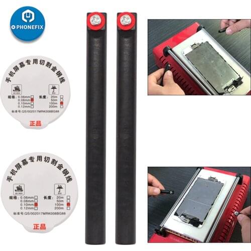 P0.11 100m 0.08mm 0.1mm Alloy Molybdenum Cutting Wire Line for Mobile phone LCD Display Screen Separator Repair with handle