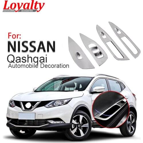Loyalty for Nissan Qashqai 2014 2015 2016 2017 Window Lifter Switch Board Cover Trim ABS Matte Car Styling Auto Accessories